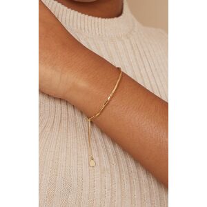 PrettyLittleThing Real Gold Plated Simple Pully Bracelet - Gold - Size: One Size