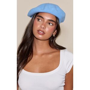 PrettyLittleThing Powder Blue Soft Knit Beret Hat - Powder Blue - Size: One Size