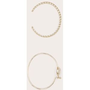 PrettyLittleThing Gold Precious Stone Bangle Multipack - Gold - Size: One Size