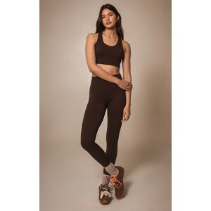 PrettyLittleThing Espresso Ultimate Sculpt High Waist Gym Leggings Pants - Espresso - Size: 8