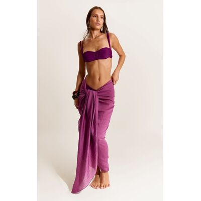 PrettyLittleThing Purple Linen Look Rectangle Sarong - Purple - Size: One Size PrettyLittleThing Purple Linen Look Rectangle Sarong - Purple - Size: One Size