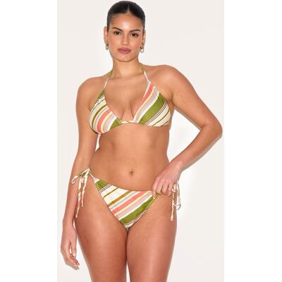 PrettyLittleThing Plus Diagonal Stripe Triangle Bikini Top - Multicolor - Size: 22 PrettyLittleThing Plus Diagonal Stripe Triangle Bikini Top - Multicolor - Size: 22