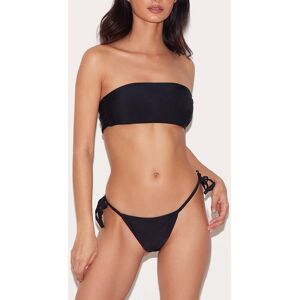 PrettyLittleThing Black Mix & Match Tie Side Bikini Bottoms - Black - Size: 8