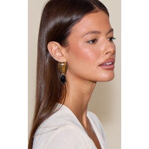 PrettyLittleThing Gold Smooth Tigers Eye Draped Earrings - Gold - Size: One Size