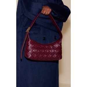 PrettyLittleThing Plum Hand Weave Shoulder Bag - Plum - Size: One Size