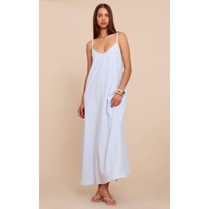 PrettyLittleThing Baby Blue Textured Plunge Maxi Dress - Baby Blue - Size: 6