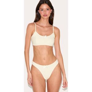 PrettyLittleThing Lemon Jersey Ribbed Bralette And Thong Lingerie Set - Lemon - Size: S PrettyLittleThing Lemon Jersey Ribbed Bralette And Thong Lingerie Set - Lemon - Size: S