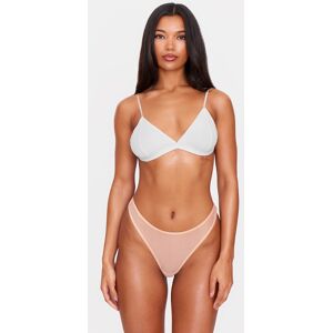 PrettyLittleThing Nude Mesh Pack of 5 Basic Thongs - Nude - Size: XS PrettyLittleThing Nude Mesh Pack of 5 Basic Thongs - Nude - Size: XS