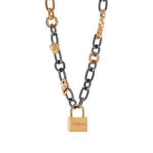 Versace Padlock Chain Necklace  Gold & Silver