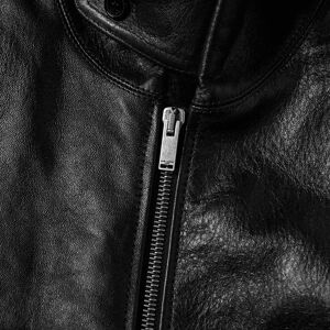 Saint Laurent Leather Shearling Bomber Jacket  Black