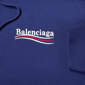 Balenciaga Political Campaign Logo Popover Hoody  Pacific Blue & White