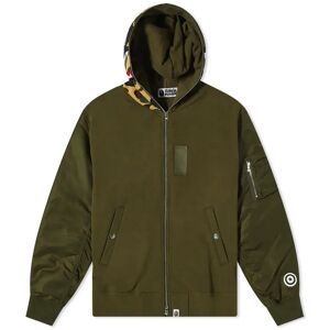 A Bathing Ape Military Shark Relaxed Fit Full Zip Hoody  Olive Drab