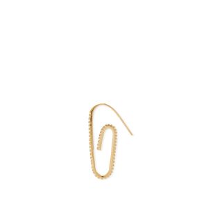 Hillier Bartley Classic Pave Paperclip Earring  Gold & Green