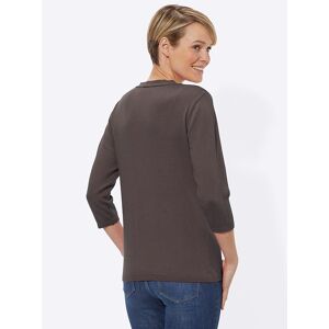 creation L 3/4 Sleeve V-Neck Sweater  - Brown - Size: 10