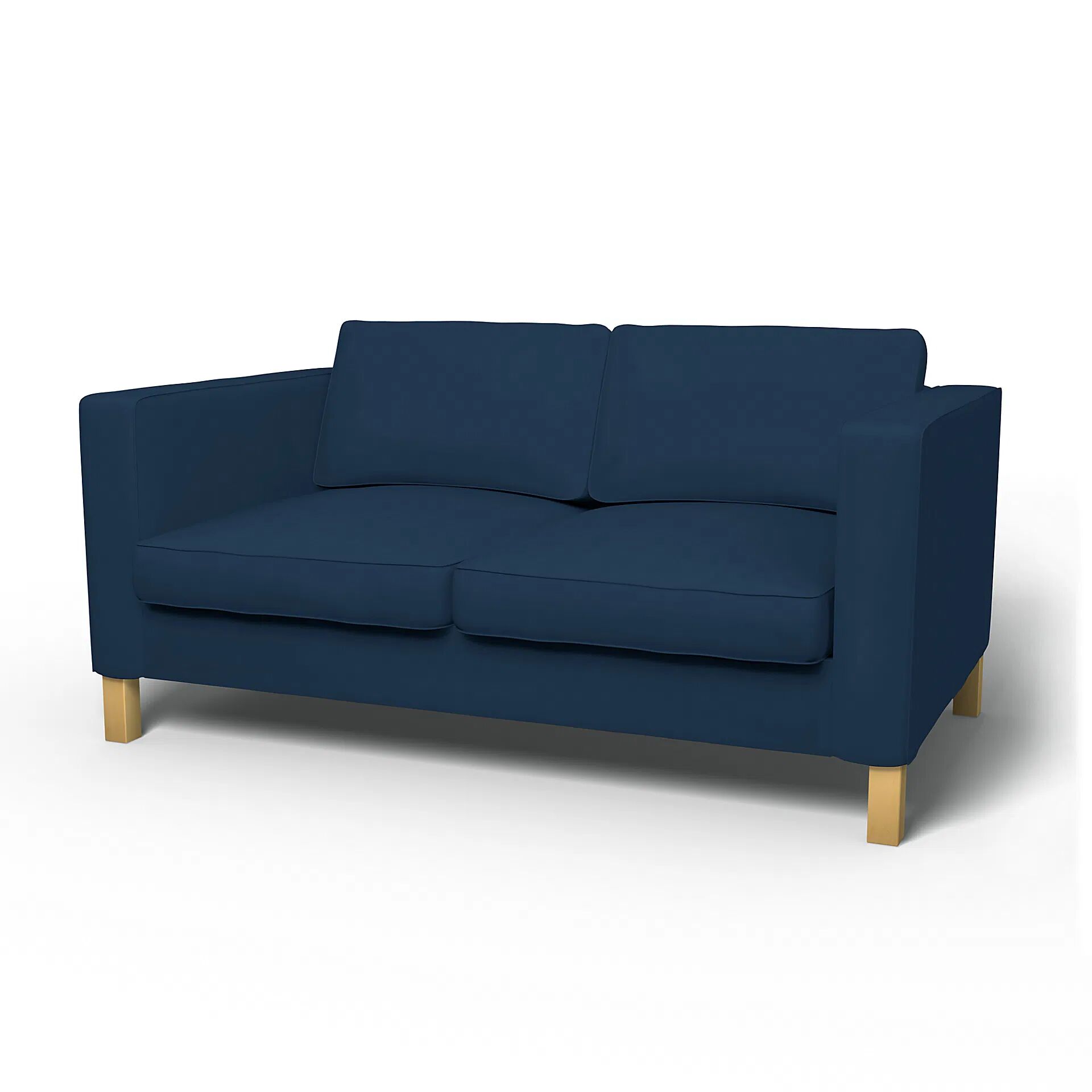 IKEA - Karlanda 2 Seater Sofa Cover, Deep Navy Blue, Cotton - Bemz