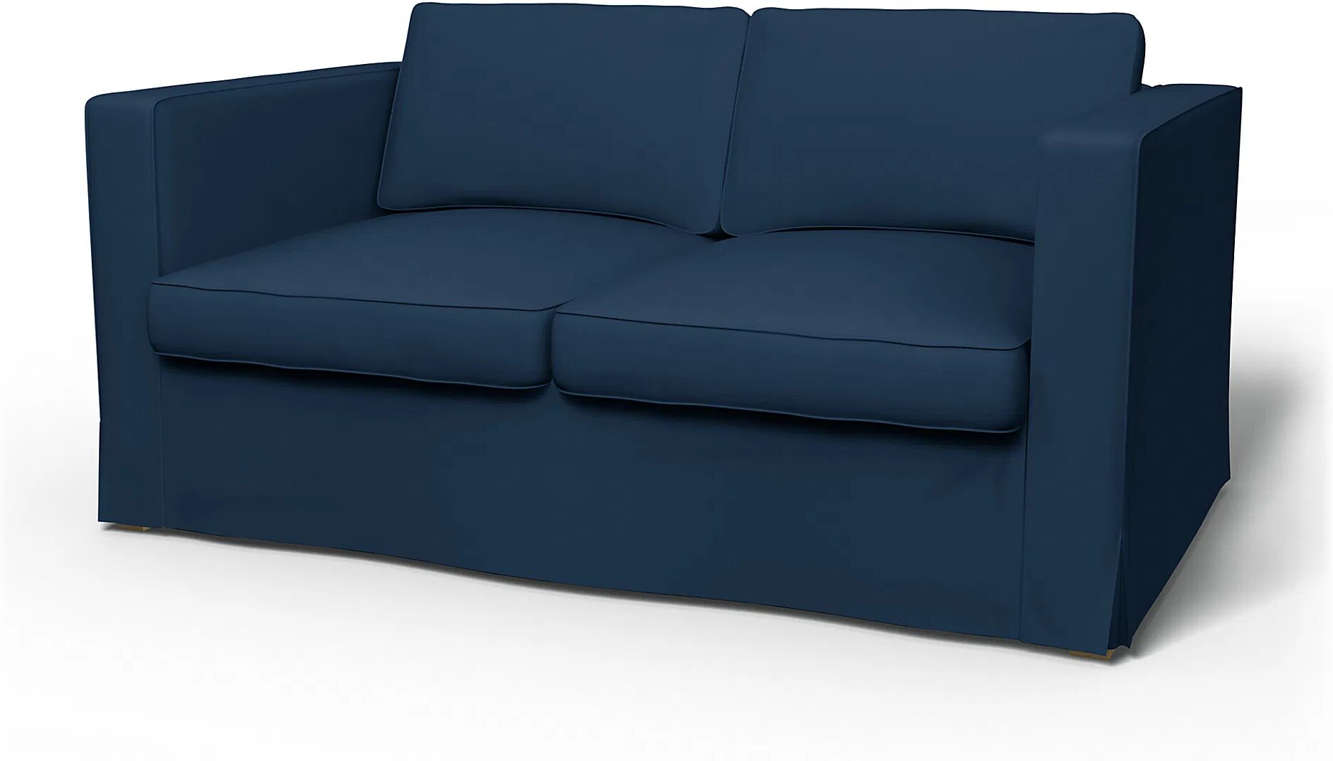 IKEA - Karlanda 2 Seater Sofa Cover, Deep Navy Blue, Cotton - Bemz