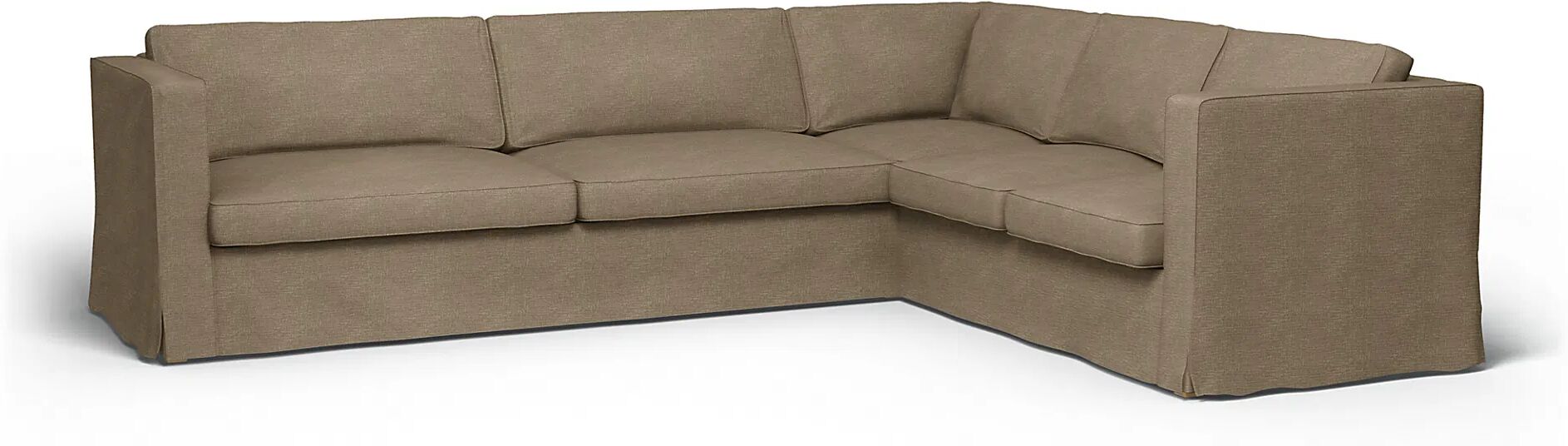 IKEA - Karlstad Corner Sofa Cover (3+2), Camel, Bouclé & Texture - Bemz