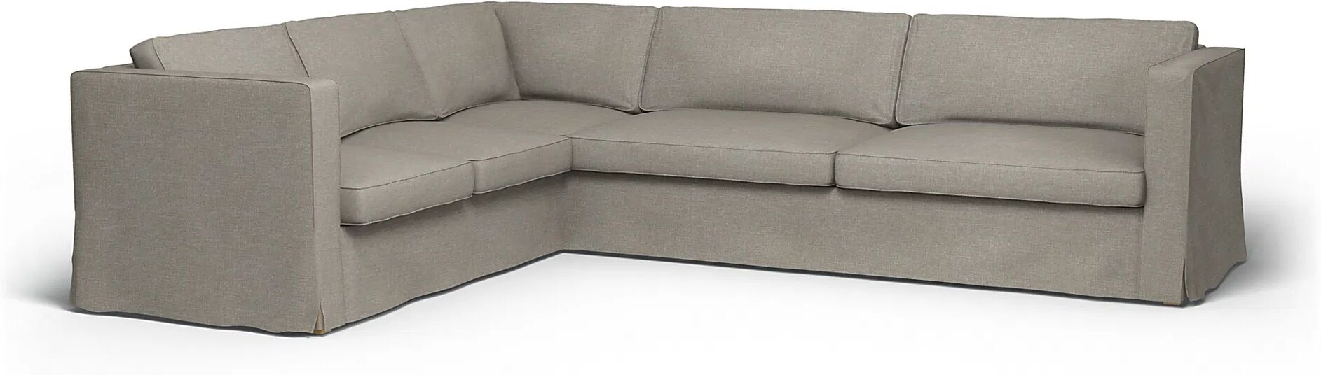 IKEA - Karlstad Corner Sofa Cover (2+3), Greige, Bouclé & Texture - Bemz