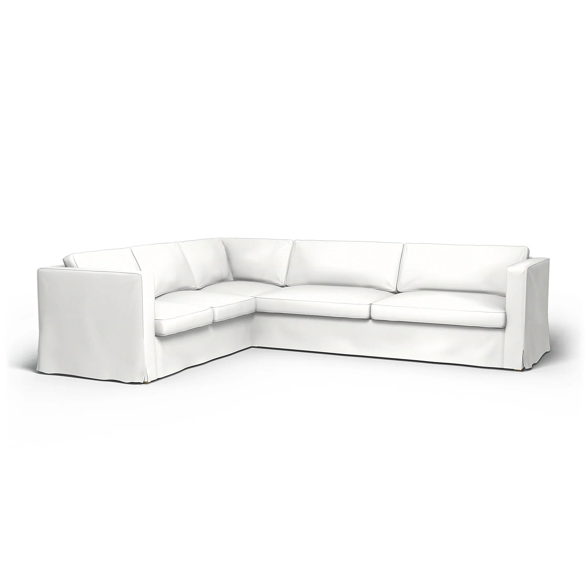 IKEA - Karlstad Corner Sofa Cover (2+3), Absolute White, Linen - Bemz