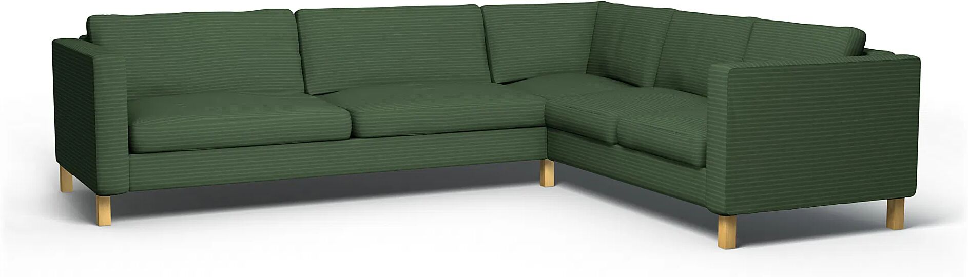 IKEA - Karlstad Corner Sofa Cover (3+2), Palm Green, Corduroy - Bemz