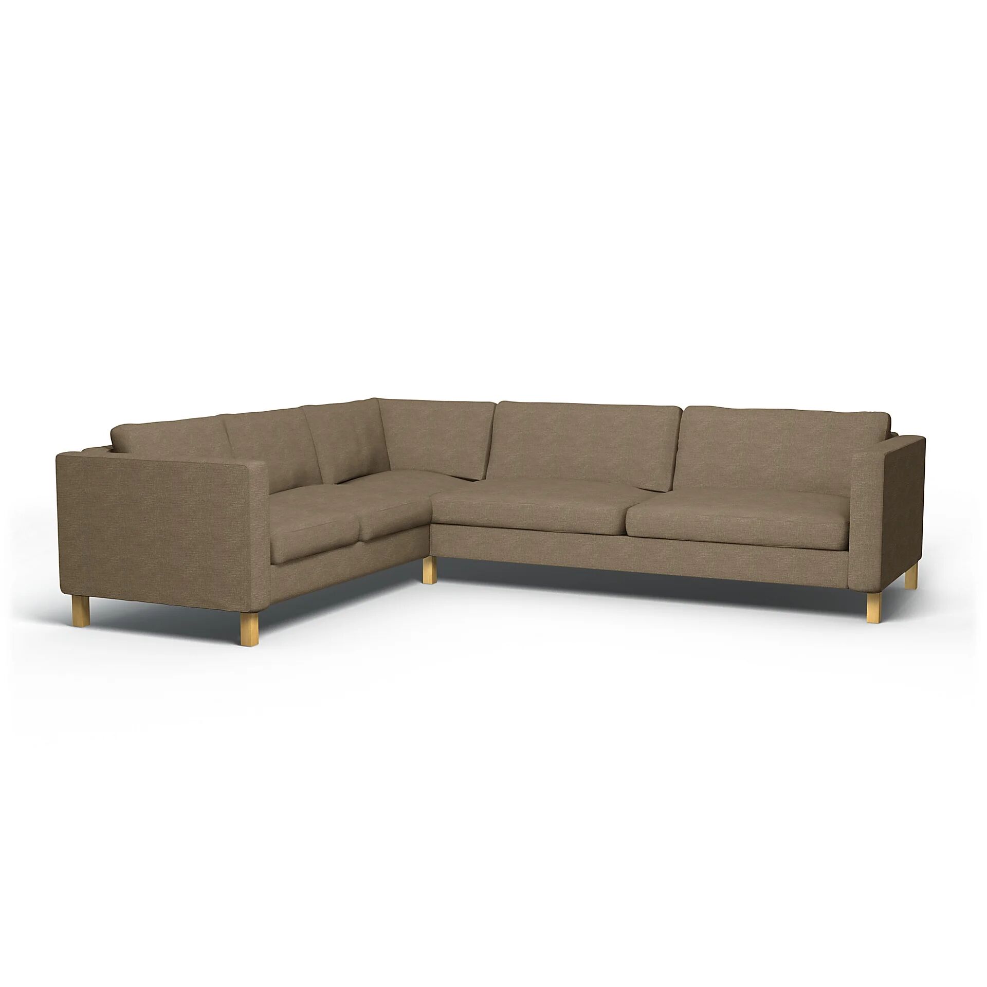 IKEA - Karlstad Corner Sofa Cover (2+3), Camel, Bouclé & Texture - Bemz
