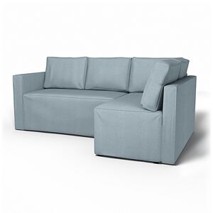 Bemz IKEA - Fågelbo Sofa Bed with Right Chaise Cover, Dusty Blue, Modest Maximalist Collection - Bemz