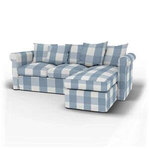 Bemz IKEA - Grönlid 3 Seater with Chaise Sofa Cover, Sky Blue, Modest Maximalist Collection - Bemz