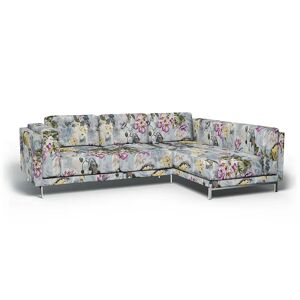 Bemz IKEA - Nockeby 3 Seat Sofa with Right Chaise Cover, Sky, Linen - Bemz