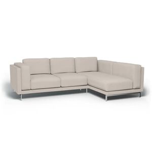 Bemz IKEA - Nockeby 3 Seat Sofa with Right Chaise Cover, Chalk, Linen - Bemz