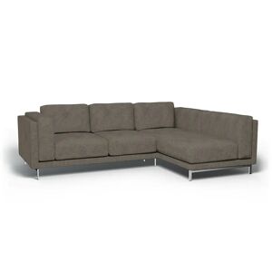 Bemz IKEA - Nockeby 3 Seat Sofa with Right Chaise Cover, Taupe, Bouclé & Texture - Bemz