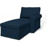 IKEA - Ektorp Chaise with Right Armrest Cover, Midnight, Velvet - Bemz