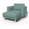 IKEA - Norsborg Stand Alone Chaise with Arms Cover, Mineral Blue, Cotton - Bemz