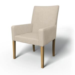 Bemz IKEA - Henriksdal, Chair cover w/ armrests, short, Natural, Bouclé & Texture - Bemz