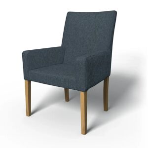 Bemz IKEA - Henriksdal, Chair cover w/ armrests, short, Denim, Bouclé & Texture - Bemz