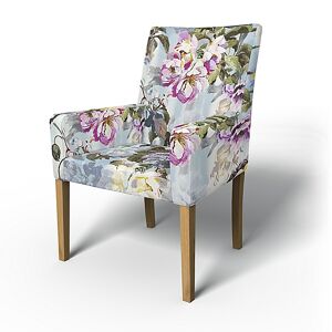 Bemz IKEA - Henriksdal, Chair cover w/ armrests, short, Sky, Linen - Bemz