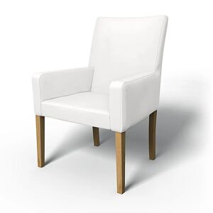 Bemz IKEA - Henriksdal, Chair cover w/ armrests, short, Absolute White, Cotton - Bemz