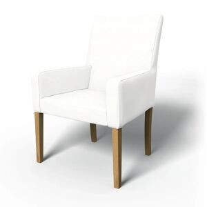 Bemz IKEA - Henriksdal, Chair cover w/ armrests, short, Absolute White, Linen - Bemz