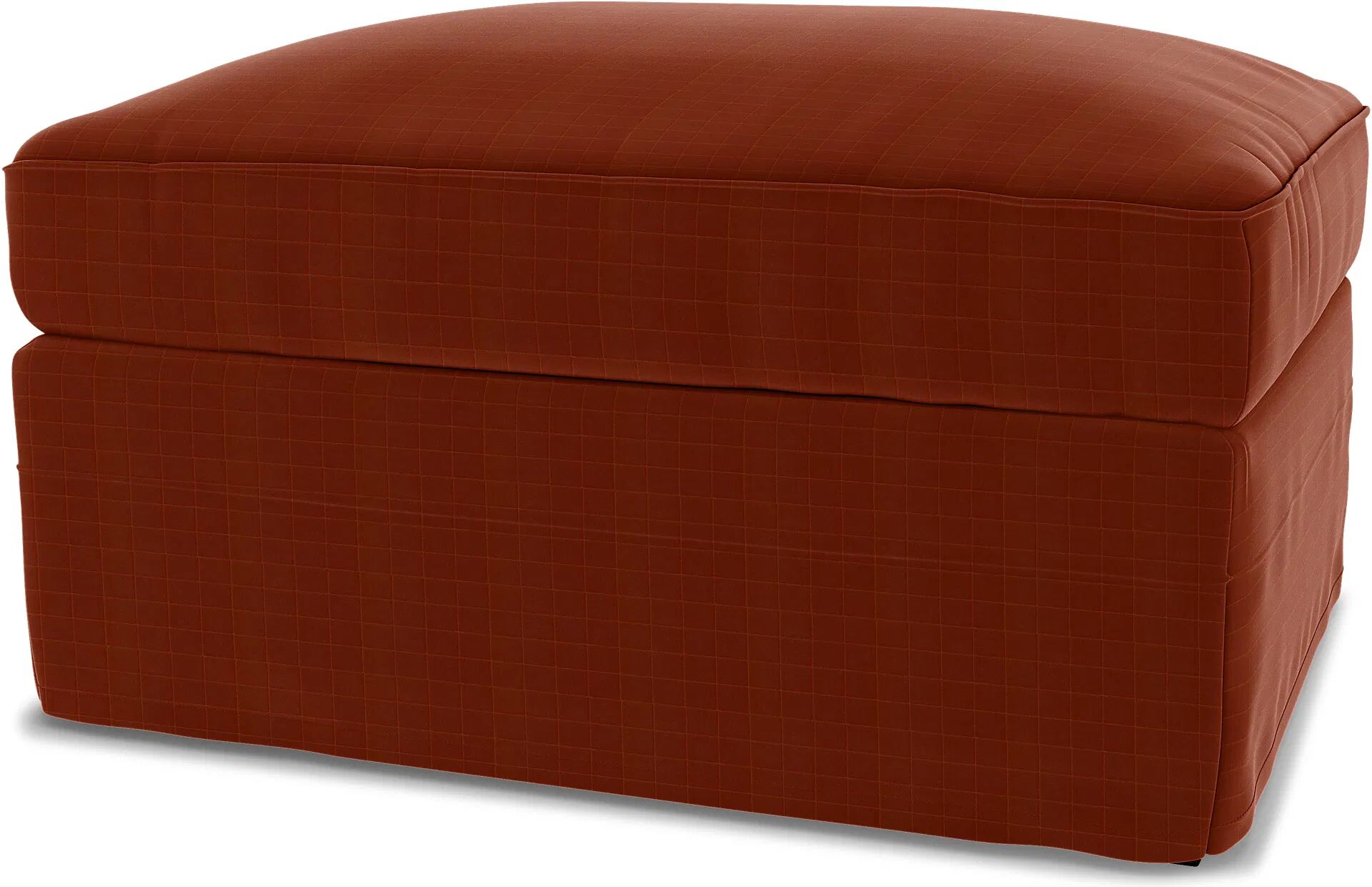 IKEA - Grönlid Footstool with Storage Cover, Burnt Sienna, Velvet - Bemz