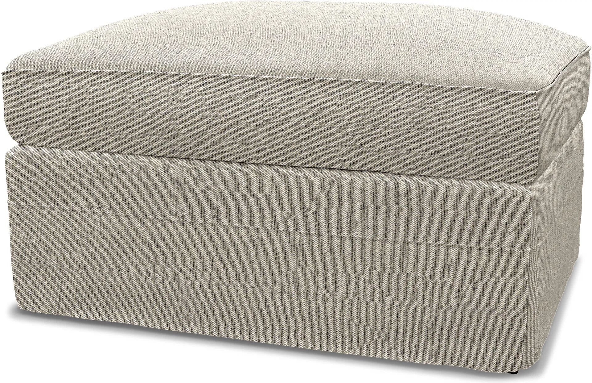 IKEA - Grönlid Footstool with Storage Cover, Silver Grey, Cotton - Bemz