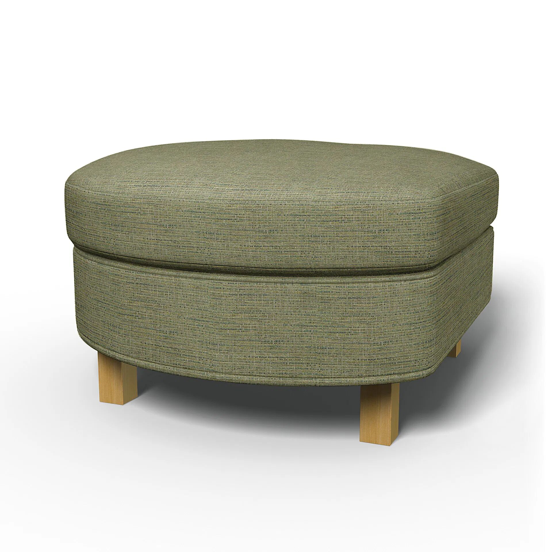 IKEA - Karlanda Footstool Cover, Meadow Green, Bouclé & Texture - Bemz