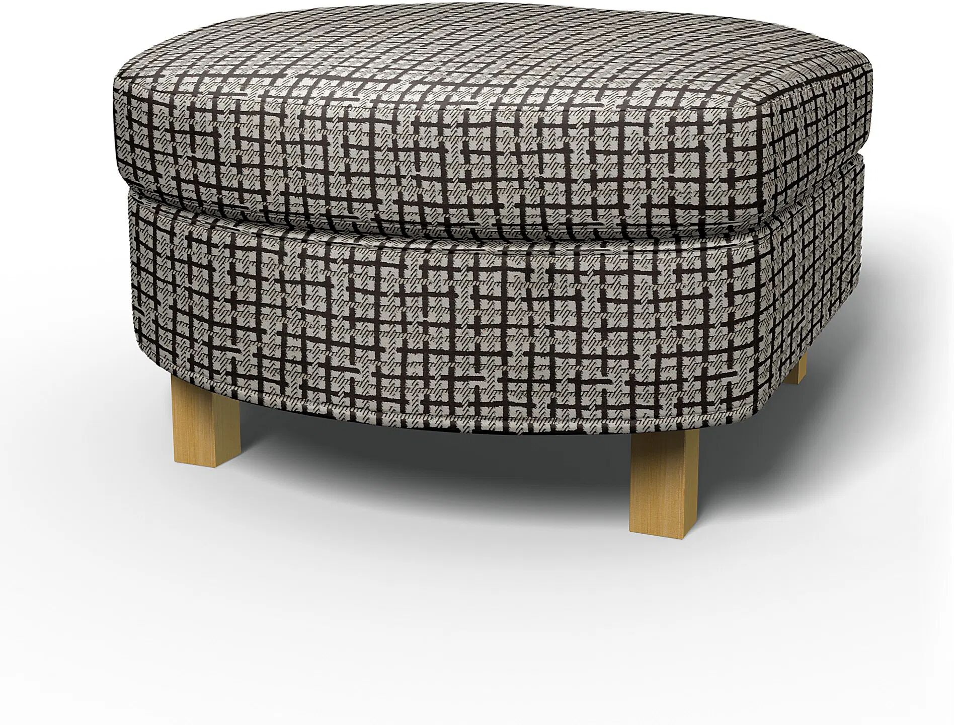 IKEA - Karlanda Footstool Cover, Chocolate, Velvet - Bemz