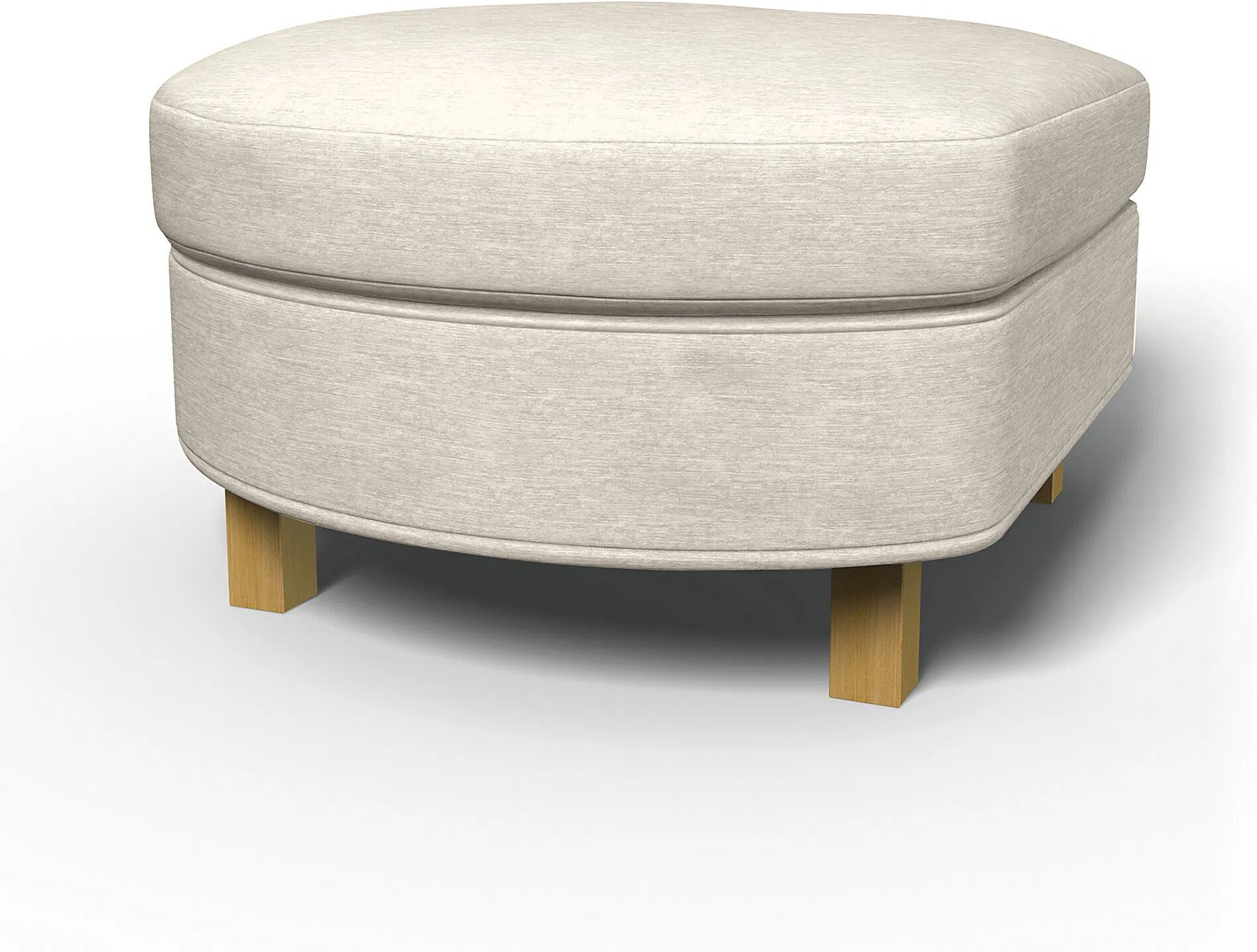 IKEA - Karlanda Footstool Cover, Natural White, Velvet - Bemz