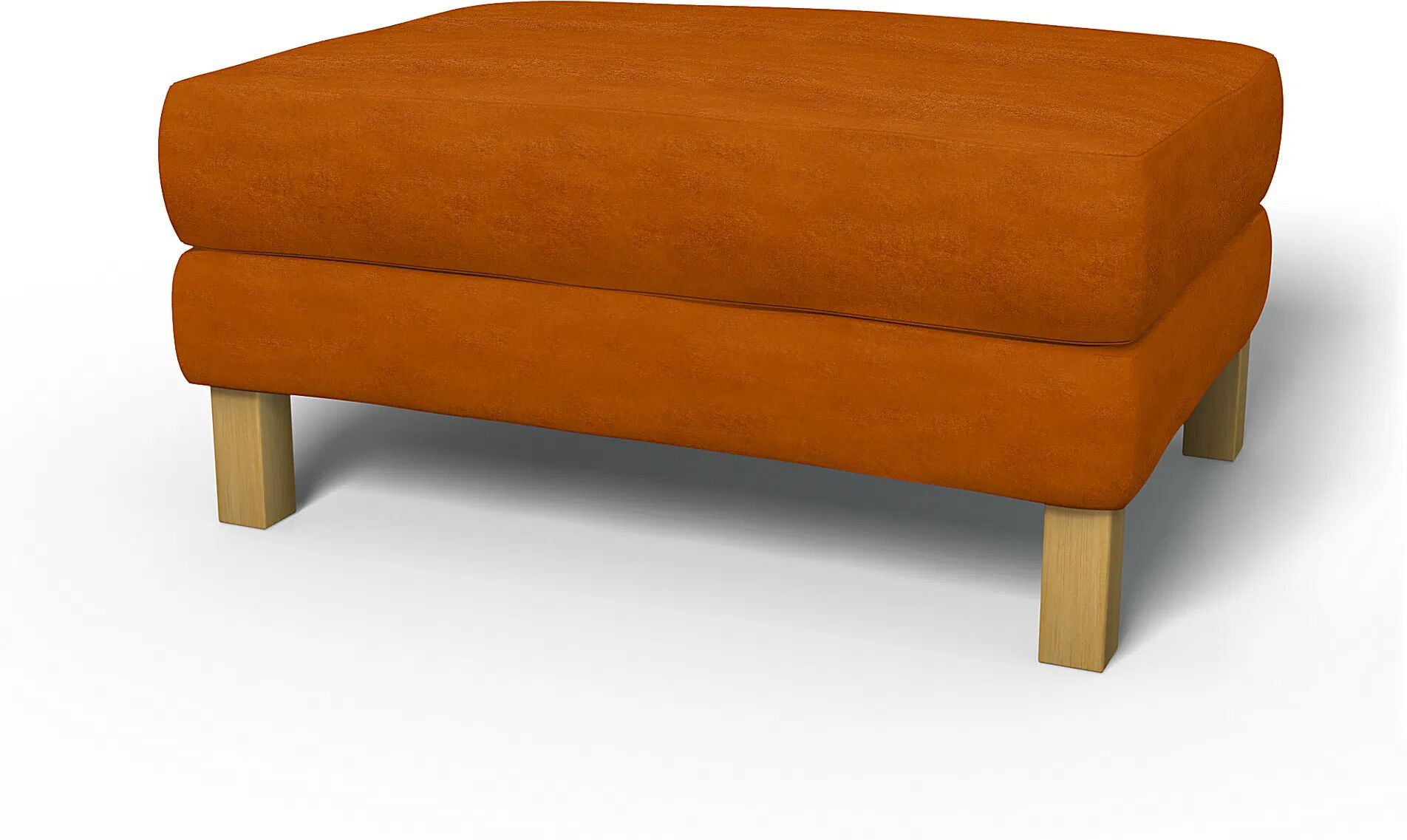 IKEA - Karlstad Footstool Cover, Cognac, Velvet - Bemz