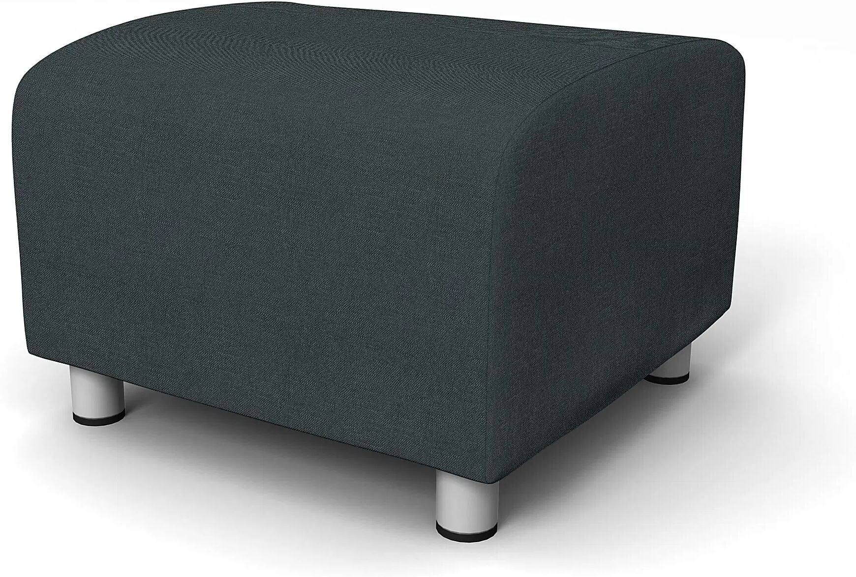 IKEA - Klippan Footstool Cover, Graphite Grey, Linen - Bemz