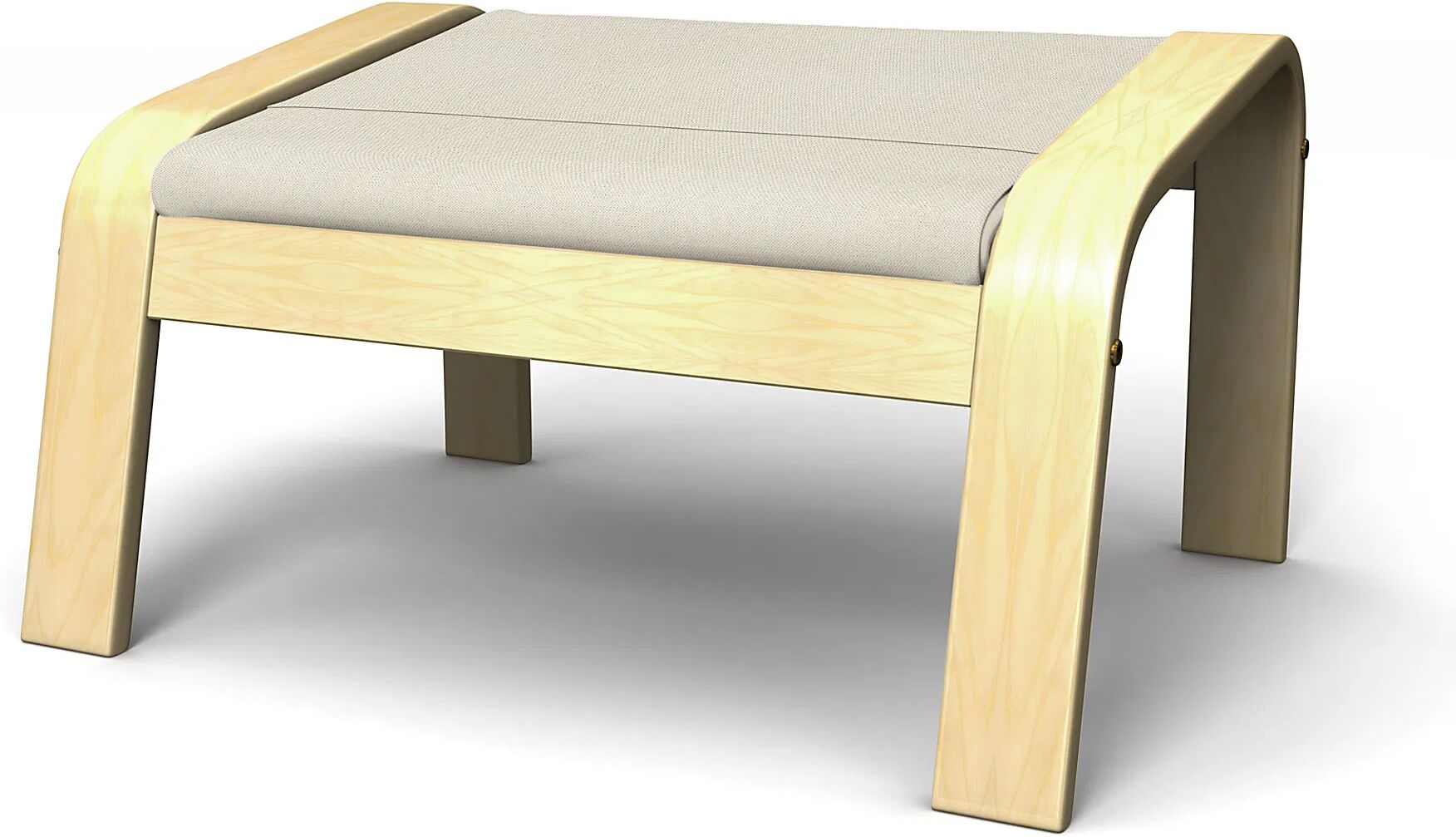 IKEA - Poäng Footstool Cover, Unbleached, Linen - Bemz