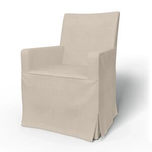 Bemz IKEA - Henriksdal, Chair cover w/ armrests, long skirt box pleat, Parchment, Linen - Bemz