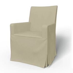 Bemz IKEA - Henriksdal, Chair cover w/ armrests, long skirt box pleat, Sand Beige, Cotton - Bemz