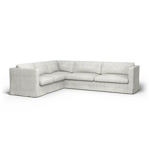 Bemz IKEA - Karlstad Corner Sofa Cover (2+3), Ivory, Wool-look - Bemz