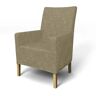 IKEA - Henriksdal, Chair cover w/ armrest, medium length skirt, Beige, Velvet - Bemz