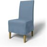 IKEA - Henriksdal Dining Chair Cover Medium skirt with Box Pleat (Standard model), Dusty Blue, Cotton - Bemz